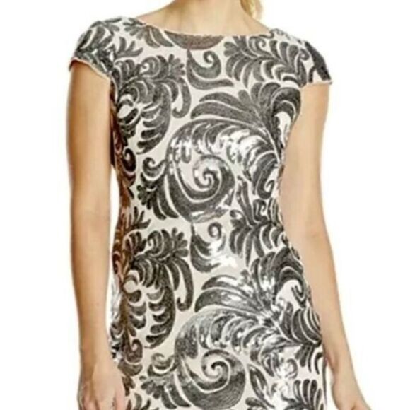 Adrianna Papell Cap Sleeve Sequin Sheath size 10 NWT $265 - Picture 6 of 8